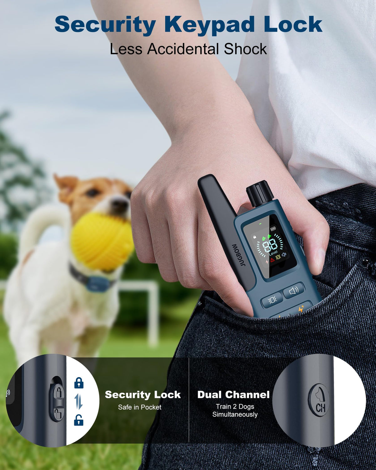 4500FT IPX8 Waterproof Rechargeable Dog Training Collar with Remote L6258