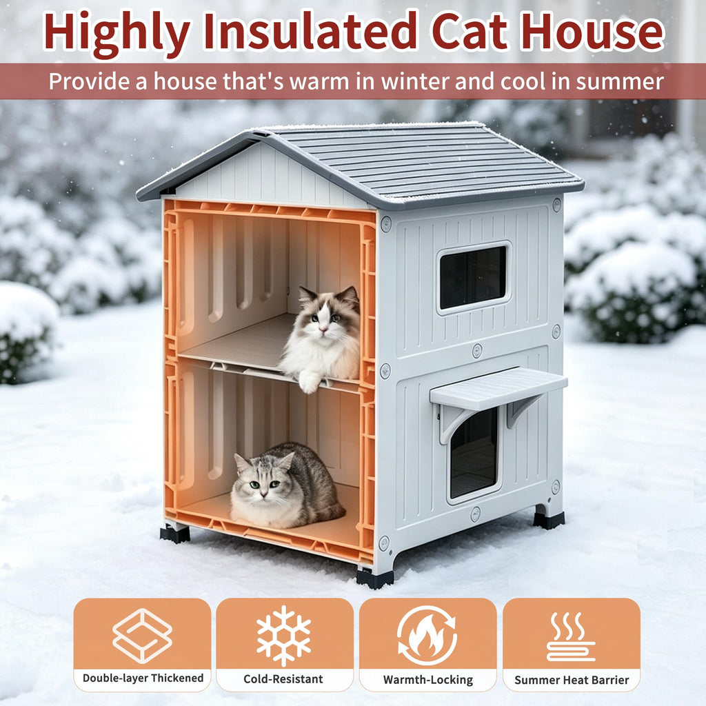 Insulated Outdoor Cat House W2432