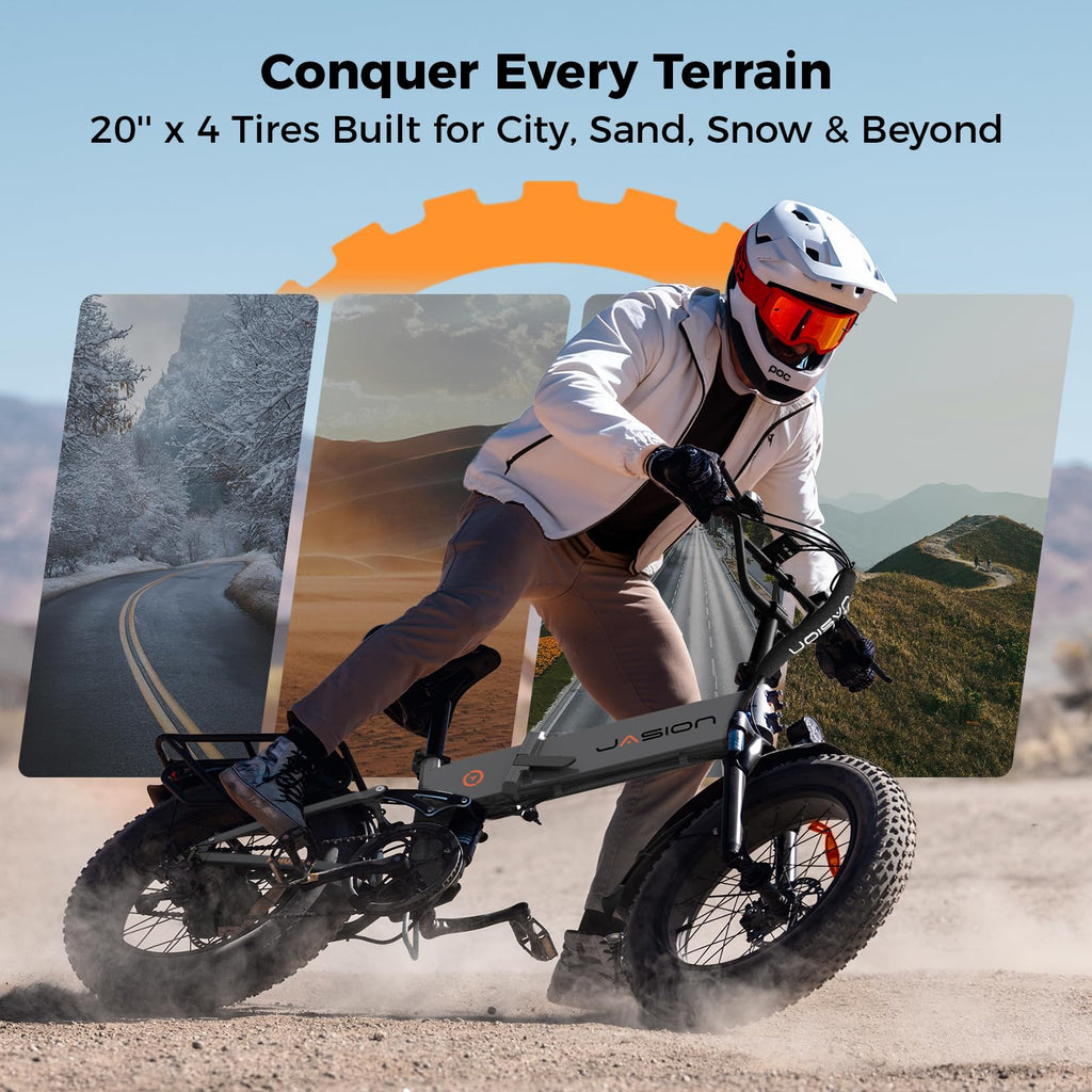 1400W 30MPH 48V 13AH Fat Tire Foldable Electric Bike S3362