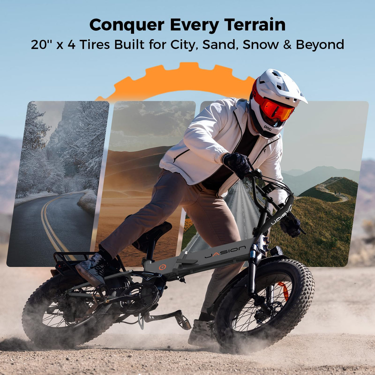 1400W 30MPH 48V 13AH Fat Tire Foldable Electric Bike S3362