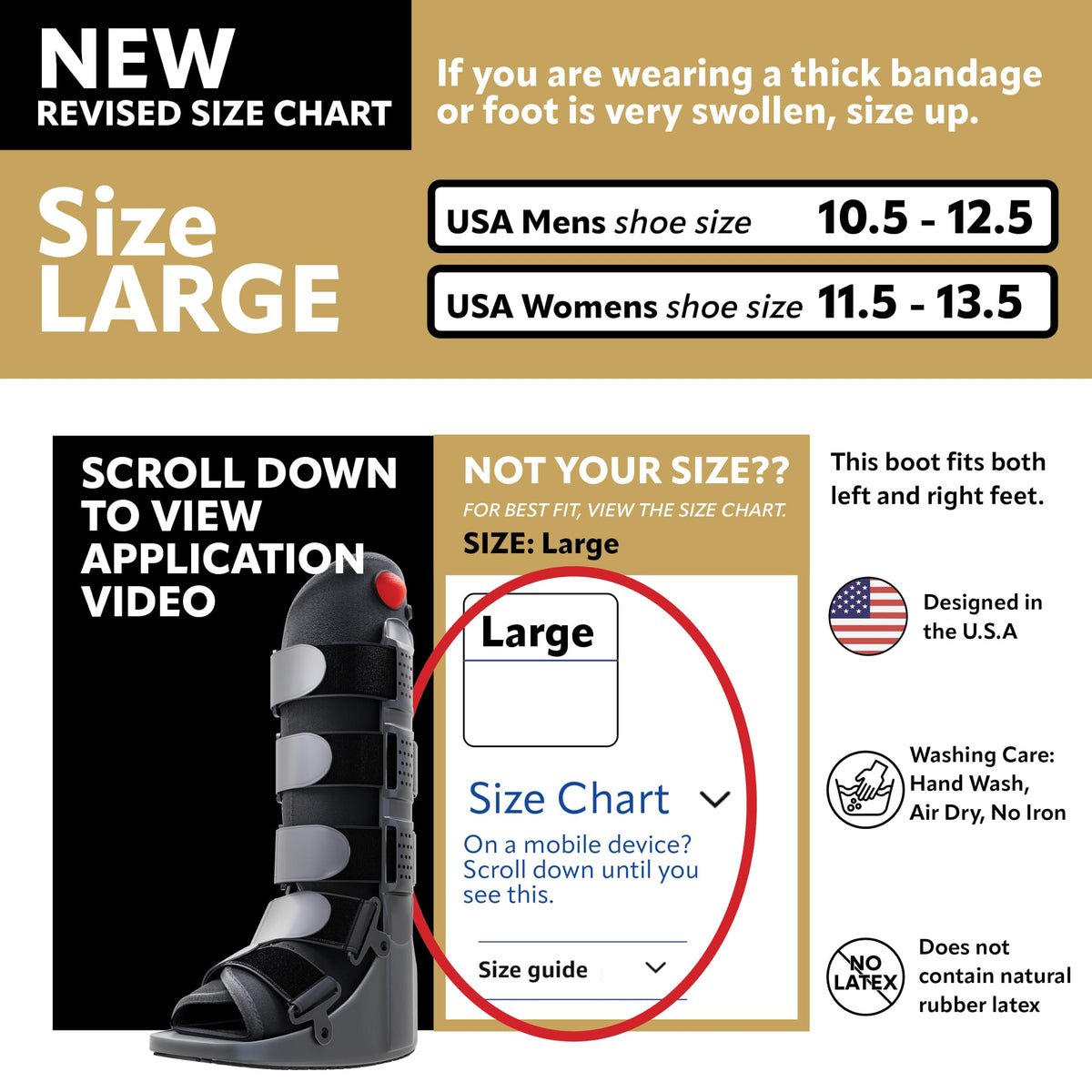 Fracture Boot Ankle Brace Large G729