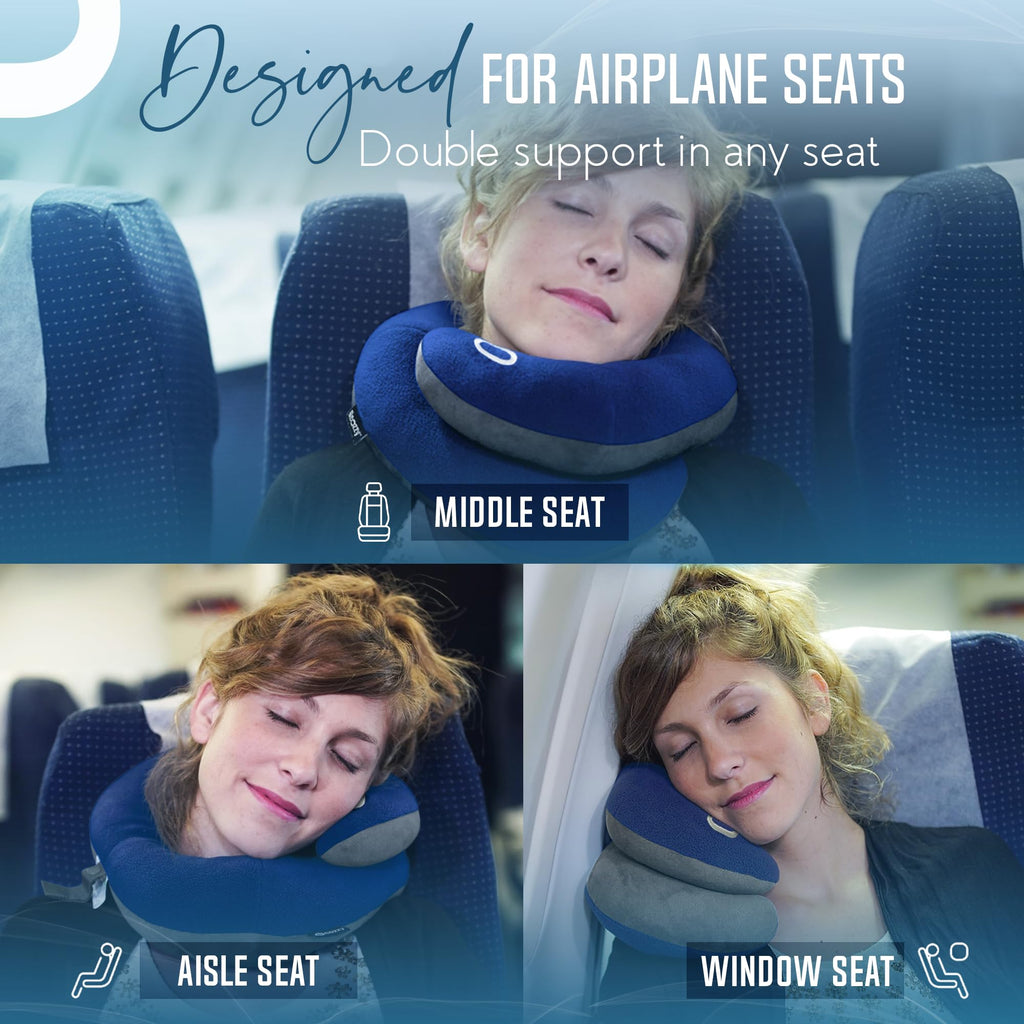 Soft Adjustable Travel Neck Pillow with Carry Bag O79791