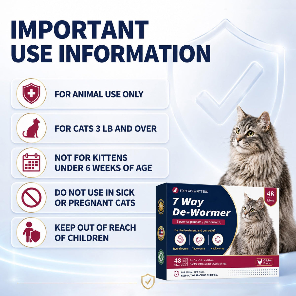 Broad Spectrum Cat & Kitten Dewormer, Chicken Flavor T584