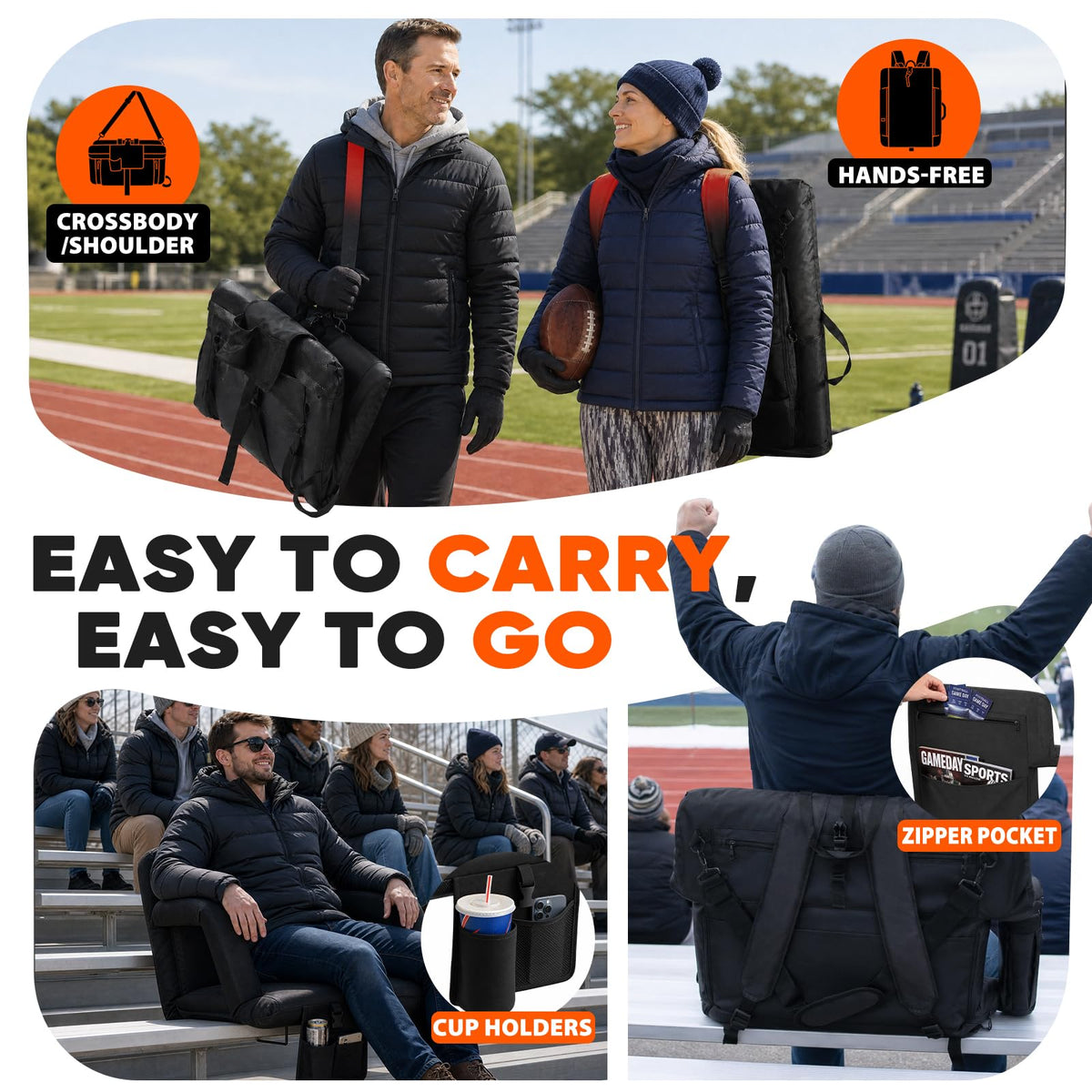 25" Extra Wide Stadium Seats with Back Support O6537