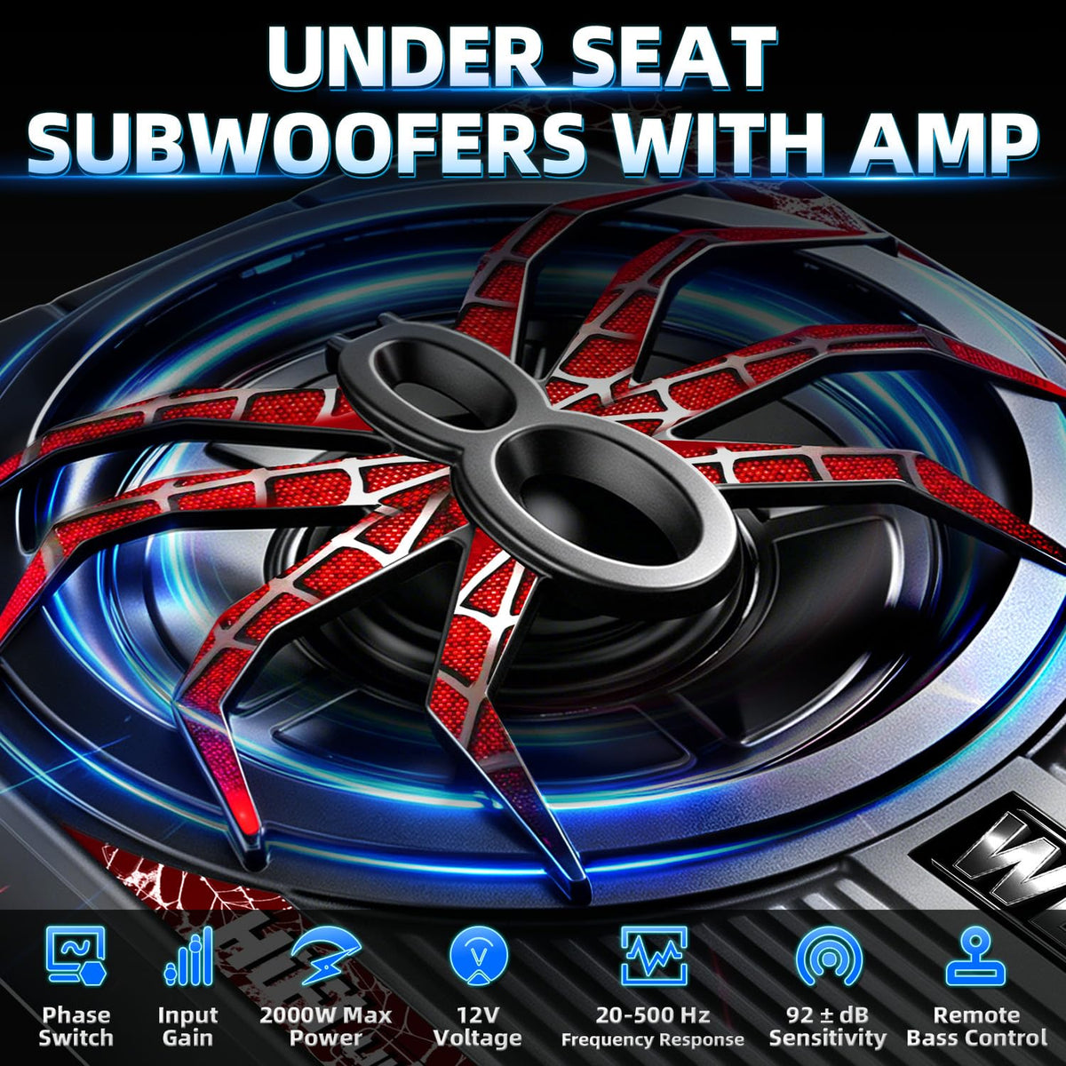 2000W 10" Under Seat Subwoofer with Amp Y724803