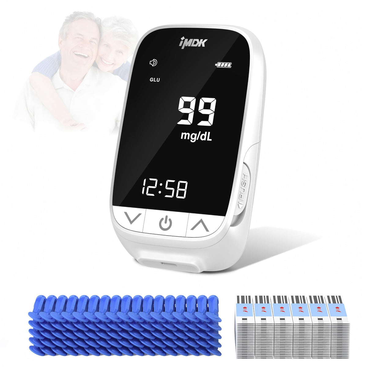Blood Glucose Monitor Kit with 100 Strips and 100 Lancets B871