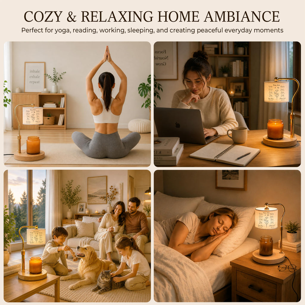 Candle Warmer Lamp with Timer Dimmable Height Adjustable G42945