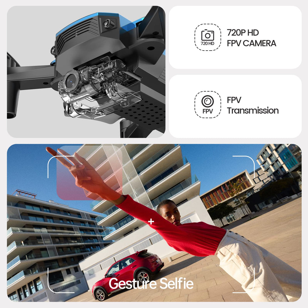 Mini Drone with 720P HD Camera Blue V4696