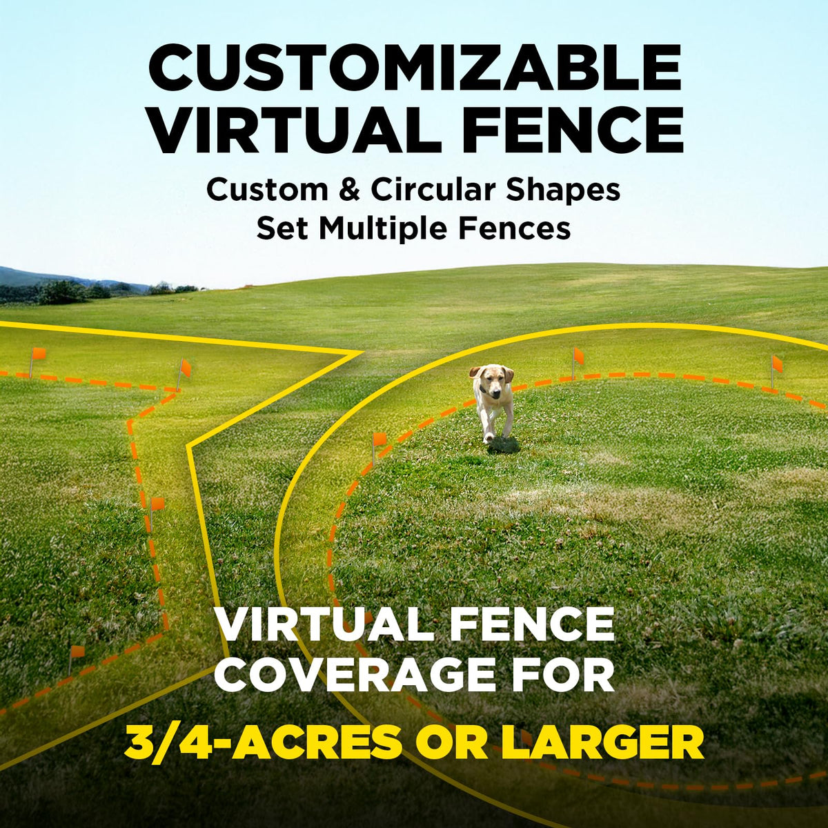 GPS Wireless Dog Fence with App IPX9K Waterproof Rechargeable Collar N362248