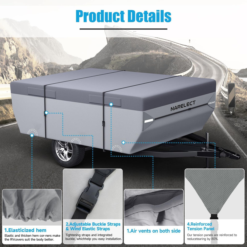 14'-16' 7 Layers Waterproof Anti-UV Ripstop Pop up Camper Cover J79513