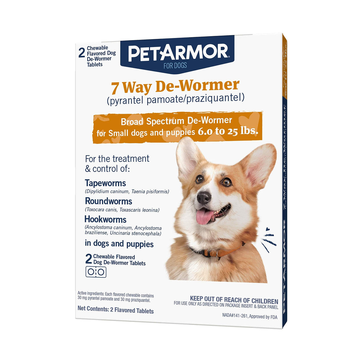 Dog Dewormer Small 6-25 lbs 2-Count Chewable F27429