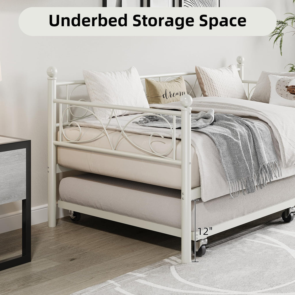 White Twin Daybed with Trundle A336590