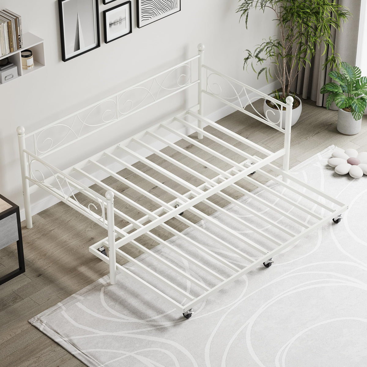 White Twin Daybed with Trundle A336590