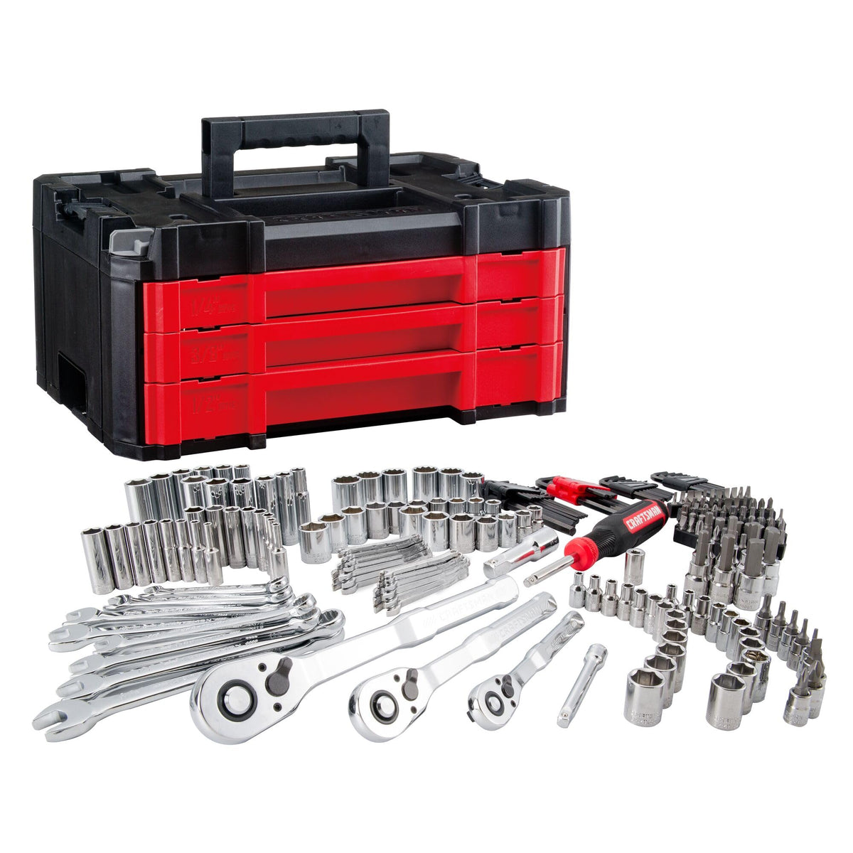230 Pcs Mechanics Tool Set Socket Wrench Set with Toolbox L6147