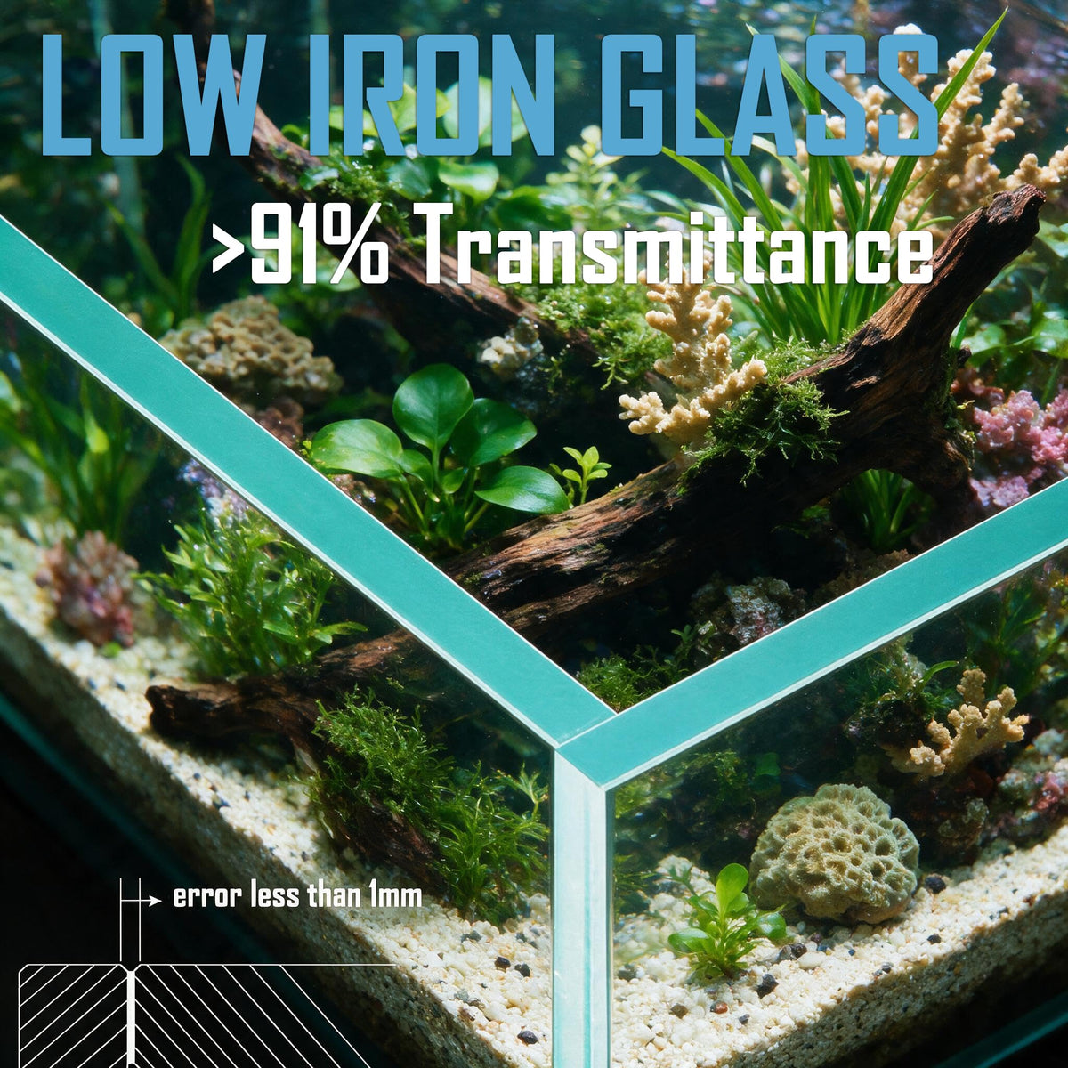 1.5 Gallon Glass Aquarium Starter Kit with Filter and LED Light A289