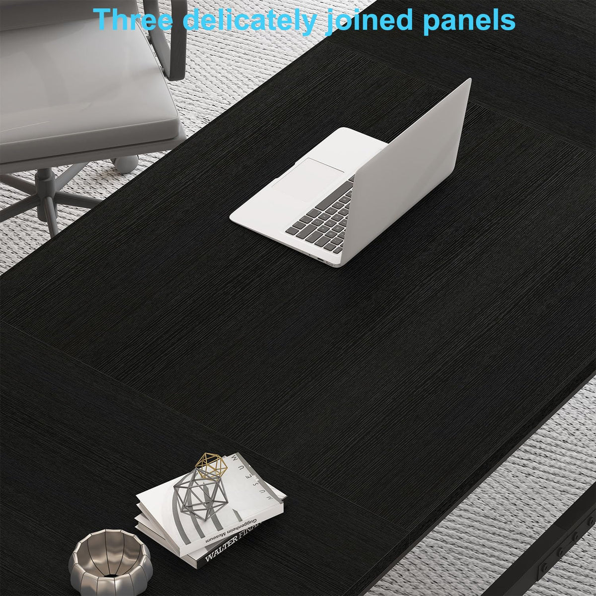 70 Inch Black Metal Wood Computer Desk P295694