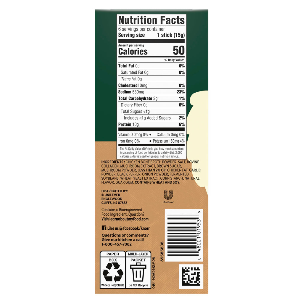 Mushroom Chicken Bone Broth 6 Count Powder Mix Packets N46921