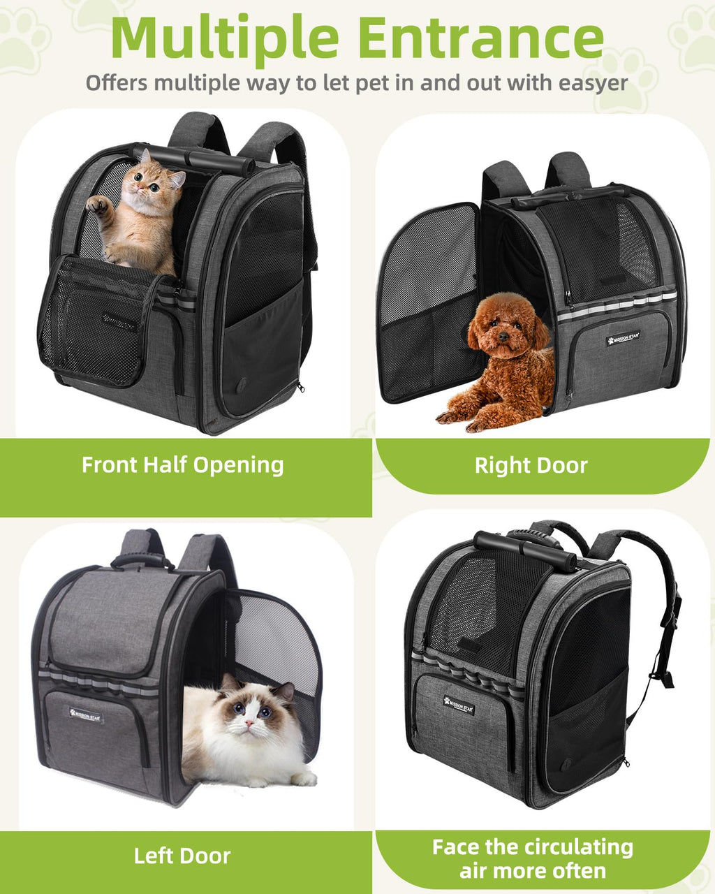 Dark Grey Breathable Mesh Cat Backpack Carrier L93344