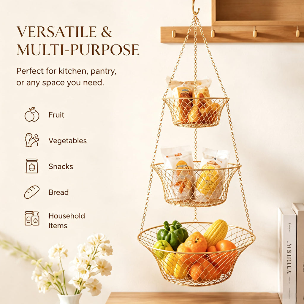 3-Tier Copper Hanging Basket X665