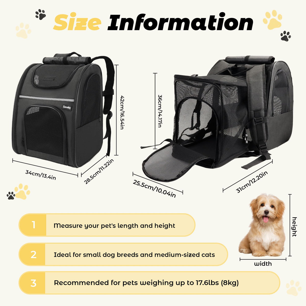 Expandable Airline Approved Cat Backpack Carrier with Breathable Mesh B184353