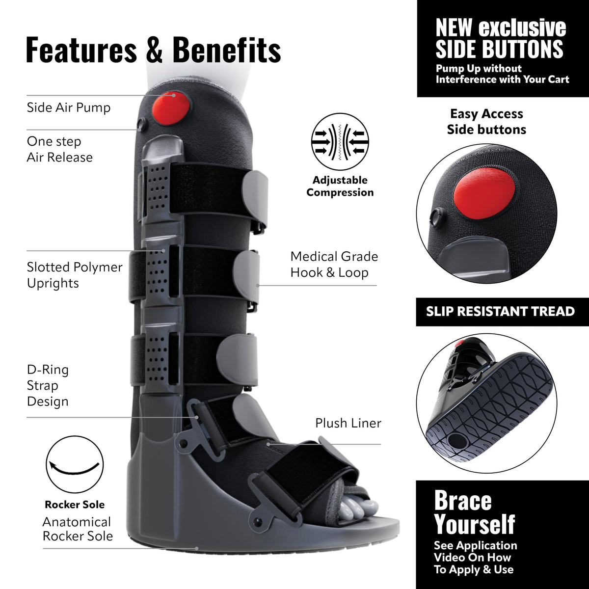 Fracture Boot Ankle Brace Large G729