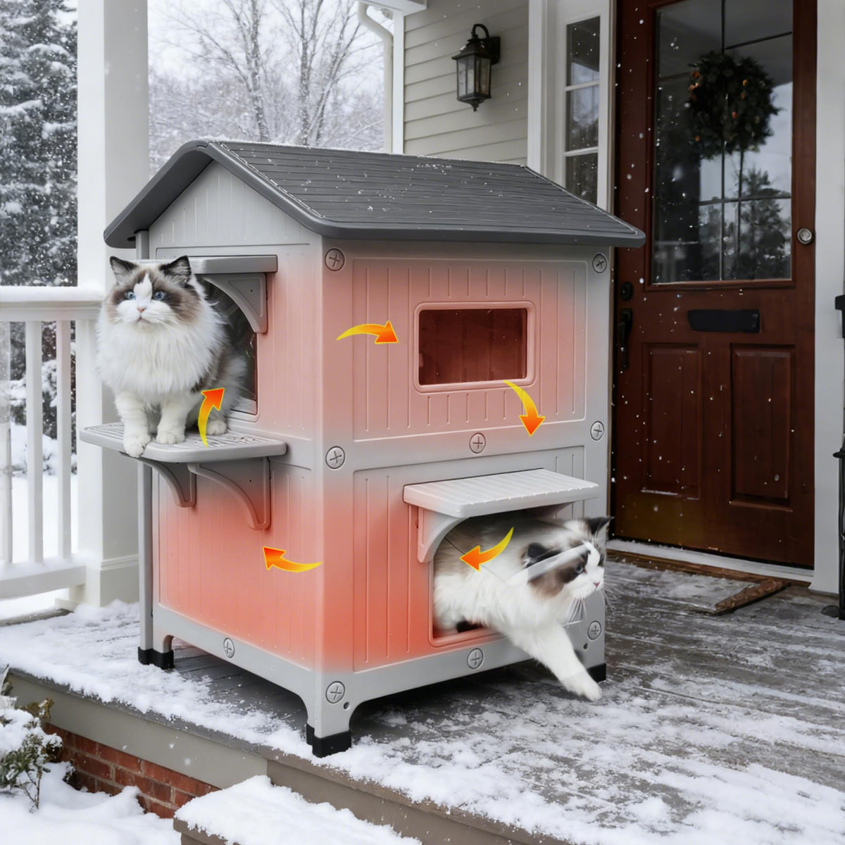 Insulated Outdoor Cat House W2432