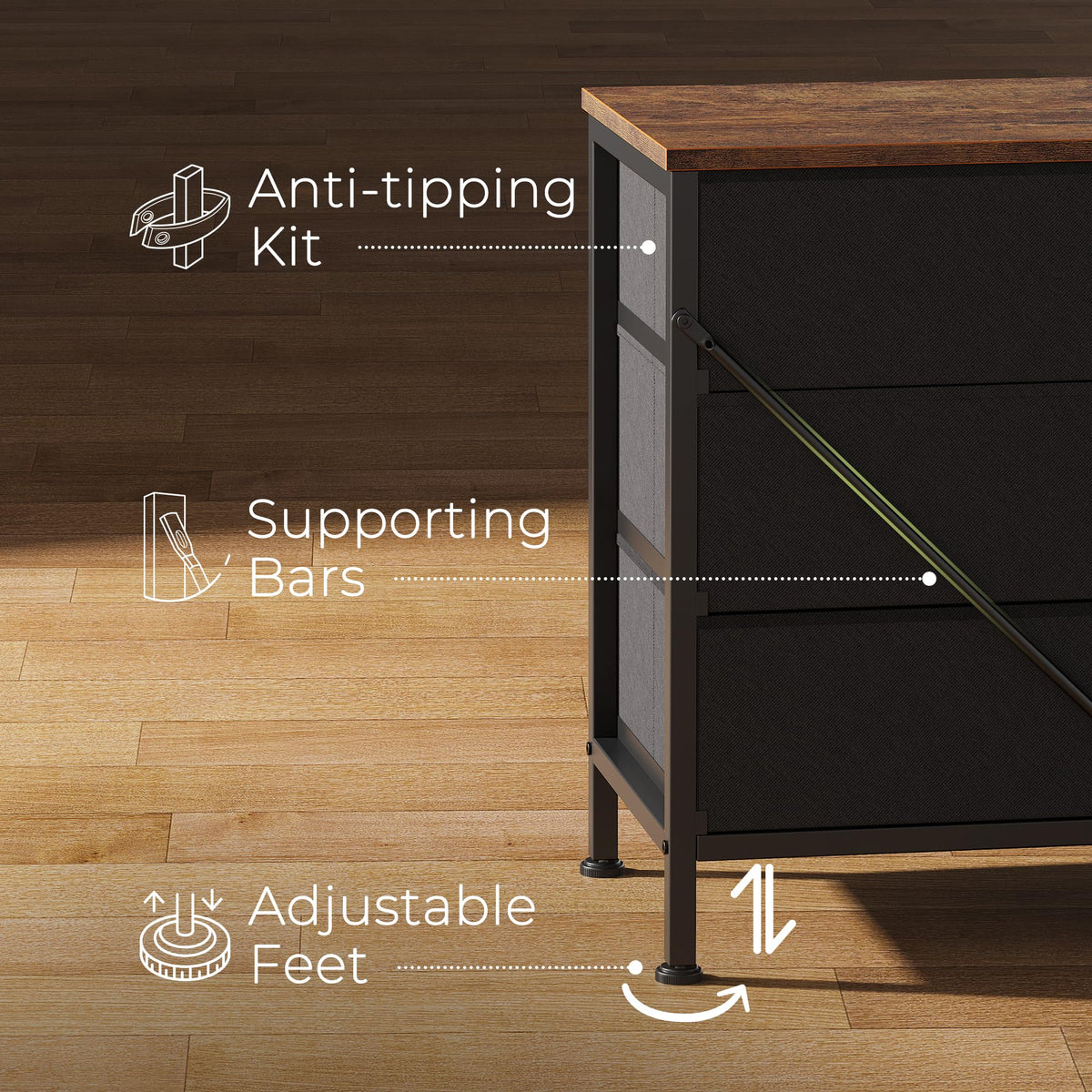70 Inch 12 Fabric Drawer Dresser A675945