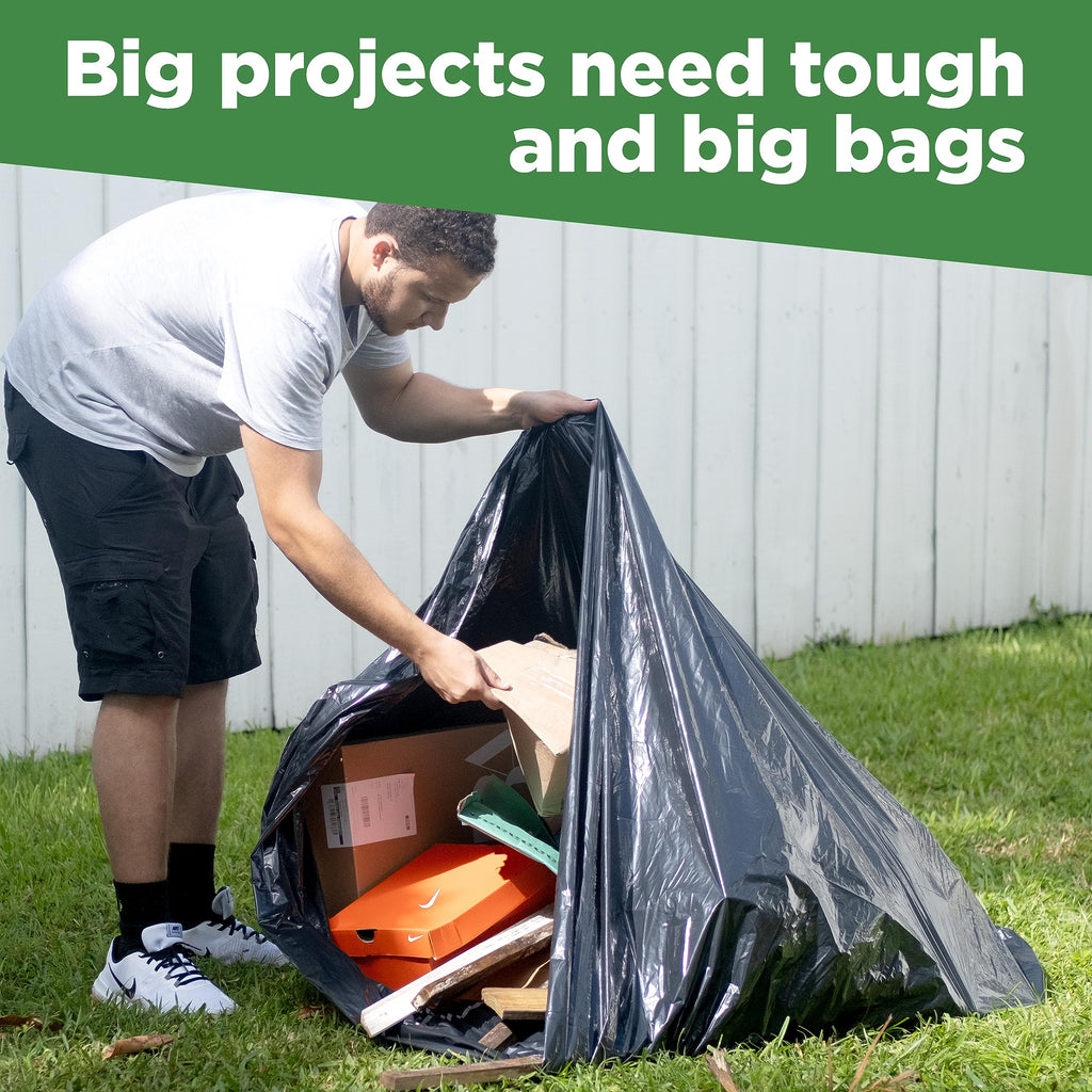 95 Gallon Heavy Duty Contractor Trash Bags, 25 Ct, Black, 1.2 Mil M286317