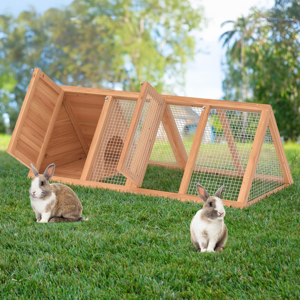 A-Frame Rabbit Hutch with Run Cage U8908