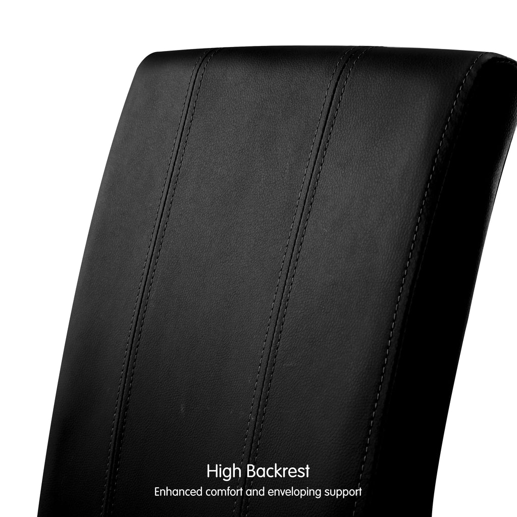 Black Faux Leather Upholstered Dining Chairs Set of 4 with Wood Legs P179806
