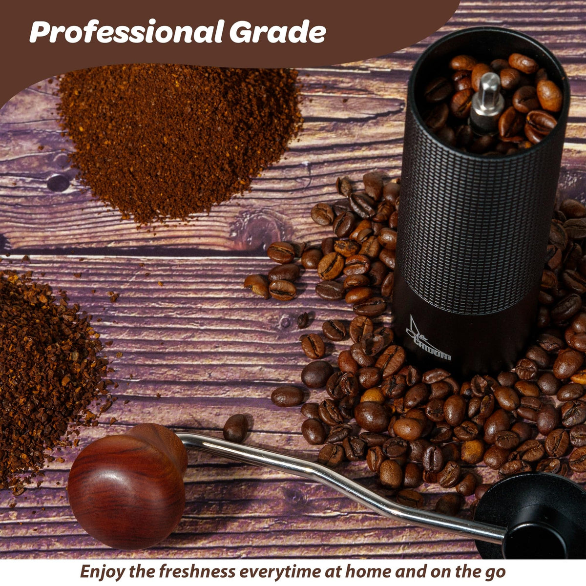 Manual Hand Crank Stainless Steel Conical Burr Coffee Grinder C496