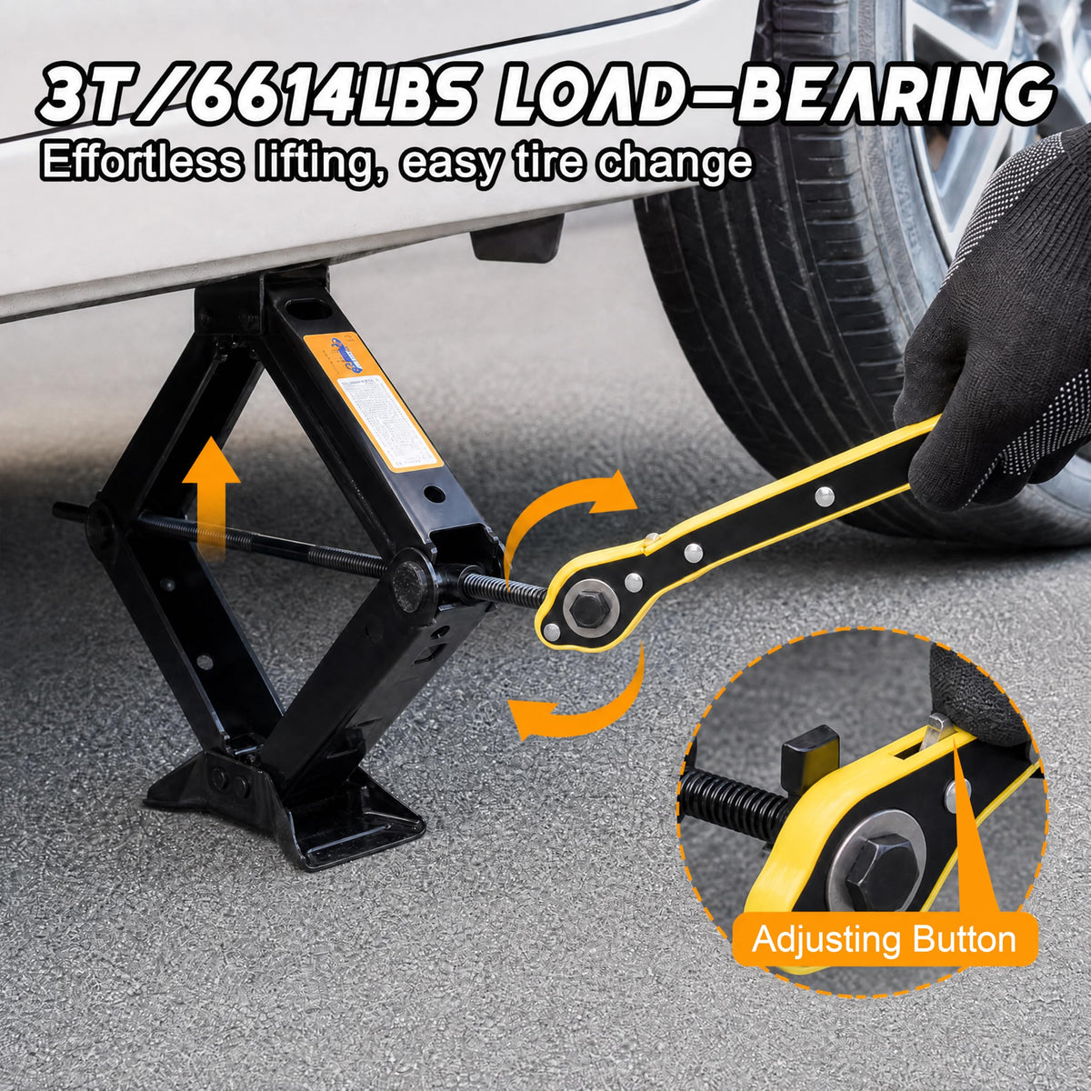 3 Ton Scissor Car Jack Kit with Wrench C25961
