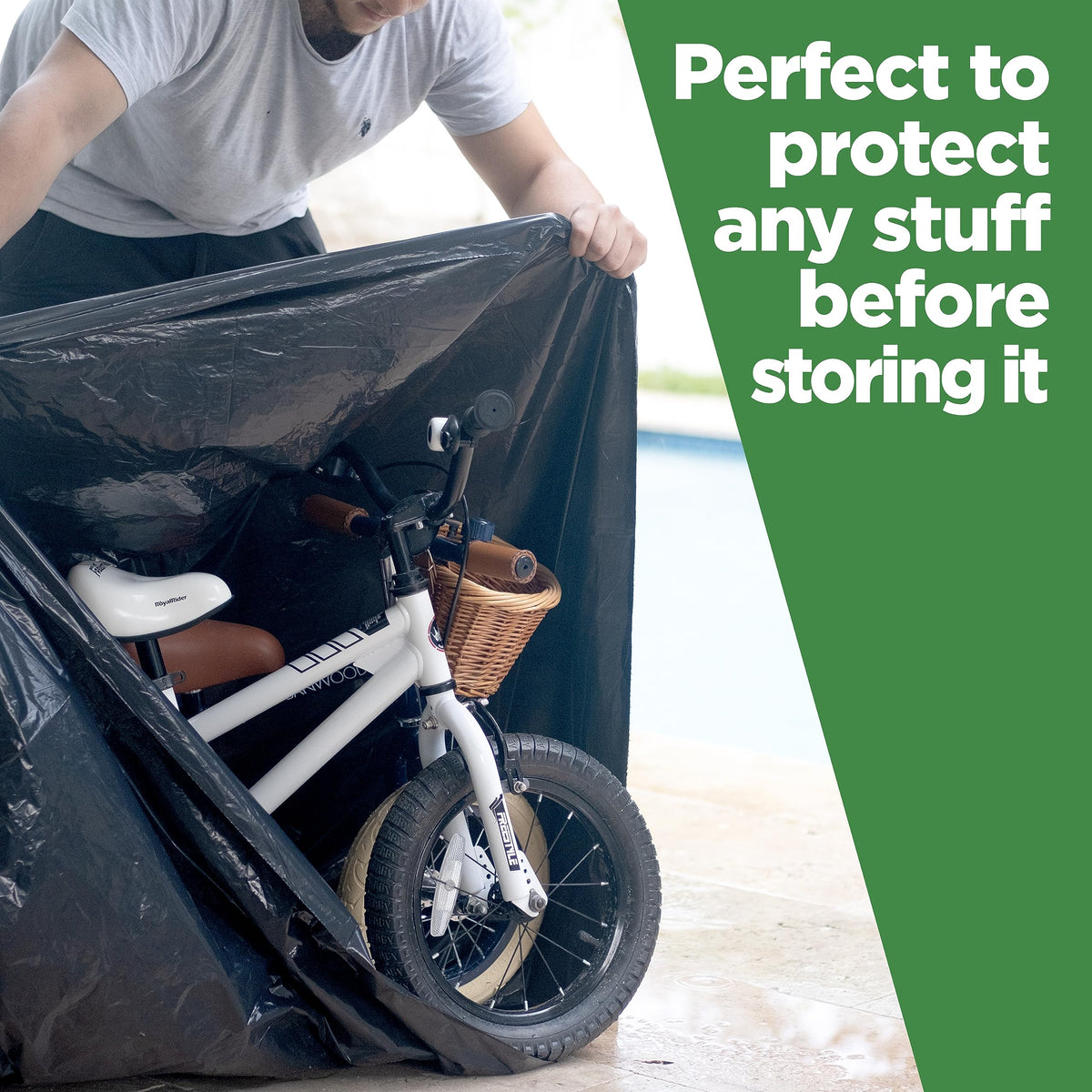 95 Gallon Heavy Duty Contractor Trash Bags, 25 Ct, Black, 1.2 Mil M286317